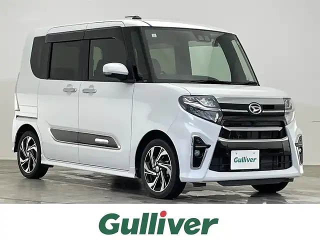 ダイハツ タント カスタム RS スタイルセレクション 滋賀県 2021(令3)年 4.3万km シャイニングホワイトパール 社外９インチナビ/（CD・DVD・フルセグTV・Bluetooth・USB)/バックカメラ/両側パワースライドドア/追従型クルーズコントロール/前席シートヒーター/前後コーナーセンサー/前後ドライブレコーダー/プッシュスタート/ＥＴＣ/衝突被害軽減システム/レーンキープアシスト/オートライト/スマートキー