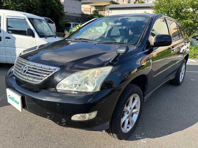 トヨタ ハリアー 240G Lパッケージ 福岡県 2007(平19)年 19.1万km ブラック 純正メーカーナビ/（AM/FM/CD/MD）/ETC/ハンズフリー/パワーシート（D/N）/純正フロアマット/純正アルミホイール/オートライト/フォグランプ/電格ミラー/保証書/取扱説明書