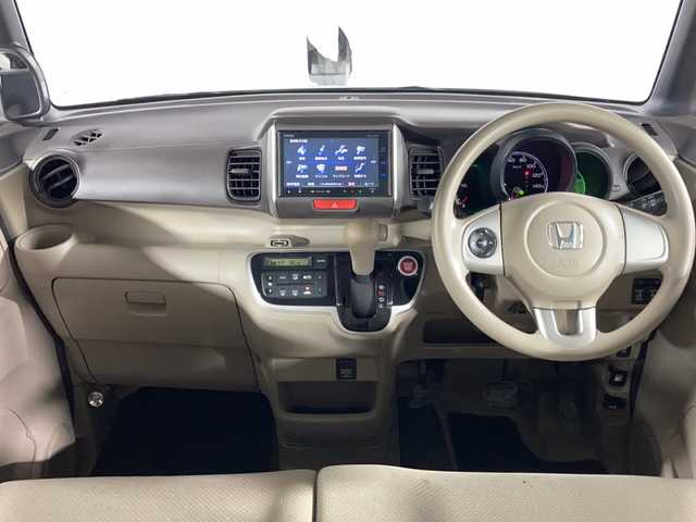ホンダ Ｎ ＢＯＸ G Lパッケージ 沖縄県 2014(平26)年 10.3万km ヒダマリアイボリーパール 禁煙車/純正ナビ【VXM-145VFi】　/フルセグ　Ｂｌｕｅｔｏｏｔｈ　ＤＶＤ再生　/フリップダウンモニター　/大型ルーフコンソール　/両側パワースライドドア　/ＥＴＣ　/バックカメラ　/ステアリングスイッチ/ベンチシート/スマートキー/純正14インチアルミ