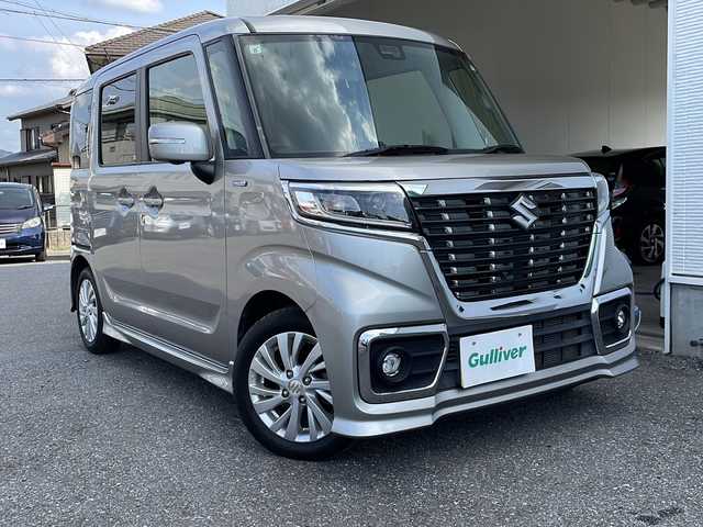 スズキ スペーシア カスタム HYBRID GS 岐阜県 2019(令1)年 5.9万km スチールシルバーM 社外メモリナビ(CN-E320D)/【ワンセグTV/SD/CD/Bluetooth】/バックカメラ/アラウンドビューモニター/片側パワースライドドア/衝突被害軽減システム/レーンキープアシスト/コーナーセンサー(後ろのみ)/シートヒーター(D席)/純正14インチアルミホイール/オートLEDライト/オートマチックハイビーム/横滑り防止装置/盗難防止装置/アイドリングストップ/純正フロアマット/プッシュスタート/スマートキー/ベンチシート/取扱説明書/保証書