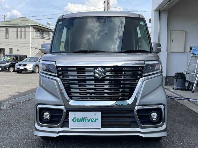 スズキ スペーシア カスタム HYBRID GS 岐阜県 2019(令1)年 5.9万km スチールシルバーM 社外メモリナビ(CN-E320D)/【ワンセグTV/SD/CD/Bluetooth】/バックカメラ/アラウンドビューモニター/片側パワースライドドア/衝突被害軽減システム/レーンキープアシスト/コーナーセンサー(後ろのみ)/シートヒーター(D席)/純正14インチアルミホイール/オートLEDライト/オートマチックハイビーム/横滑り防止装置/盗難防止装置/アイドリングストップ/純正フロアマット/プッシュスタート/スマートキー/ベンチシート/取扱説明書/保証書