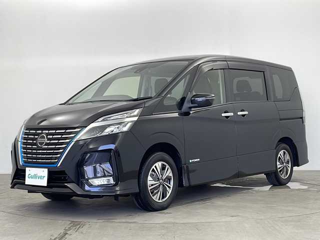 日産 セレナ e－パワー ハイウェイスター V 鹿児島県 2022(令4)年 2.4万km ダイヤモンドブラック 純正10型ナビ/（CD/DVD/BT/BR/フルセグTV）/純正フリップダウンモニター/プロパイロット/エマージェンシーブレーキ/ブラインドスポットモニター/両側パワースライドドア/電動パーキングブレーキ/オートホールド/オートライト/オートマチックハイビーム/ステアリングスイッチ/ドライブレコーダー/バックカメラ/スマートキー/プッシュスタート