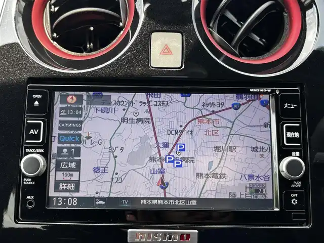 日産 ノート e－パワー ニスモ 熊本県 2017(平29)年 10.5万km スーパーブラック ワンオーナー/純正ナビ（MM316D-W）/【フルセグTV/Bluetooth/CD/DVD】/アラウンドビューカメラ/衝突軽減防止装置/レーンキープアシスト/車両接近通知装置/コーナーセンサー/純正１６インチAW/オートLEDライト/革巻きステアリング/ステアリングスイッチ/ETC/純正フロアマット/純正ドアバイザー/横滑り防止装置/スペアキー/保証書/取扱説明書