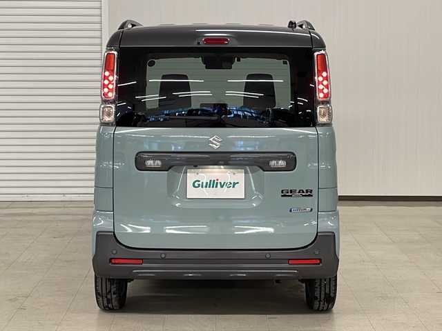 スズキ スペーシア ギア HYBRID XZ 熊本県 2021(令3)年 1.1万km オフブルーメタリック/ガンメタリック2トーンルーフ 純正SDナビ（ラジオ、フルセグ、BT、CD、DVD、SD、USB）/ETC/全方位カメラ/クルーズコントロール/ステアリングリモコン/シートヒーター/両側パワスラ/ヘッドアップディスプレイ/クリアランスソナー/レーンキープ/衝突被害軽減ブレーキ/横滑り防止/オートハイビーム/オートライト/フロアマット/ドアバイザー/リアサーキュレーター/プッシュスタート/スマートキー×2