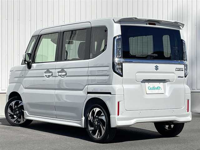 スズキ スペーシア カスタム HYBRID XS 群馬県 2023(令5)年 0.1万km未満 ピュアホワイトP 純正メモリナビ/TV/Bluetooth/FM/AM/USB/ipod/前席シートヒーター/ハーフレザーシート/ステアリングヒーター/革巻きステアリング/ステアリングリモコン/クルーズコントロール/両側パワースライドドア/電動パーキングブレーキ/オートブレーキホールド/横滑り防止システム/レーンキープアシスト/盗難防止システム/ヘッドアップディスプレイ/全周囲モニター/バックカメラ/サイドカメラ/コーナーセンサー/電動格納ドアミラー/プッシュスタート/LEDヘッドライト/フォグランプ/スマートキー