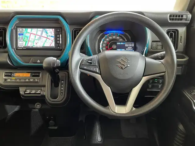 スズキ ハスラー HYBRID G 岩手県 2021(令3)年 4万km オフブルーM ４WD/全方位モニター/スズキセーフティサポート/デュアルカメラブレーキサポート/車線逸脱警報/標識認識機能/誤発進抑制機能/後退時ブレーキサポート/リヤパーキングセンサー/オートハイビーム/横滑り防止装置/アイドリングストップ/ヒルディセントコントロール/グリップコントロール/スノーモード/前席シートヒーター/ストラーダナビ/（CD/DVD/フルセグ/SD/USB/Bluetooth）/ステアリングスイッチ/オートライト/ヘッドライトレベライザー/純正15インチスチールホイール