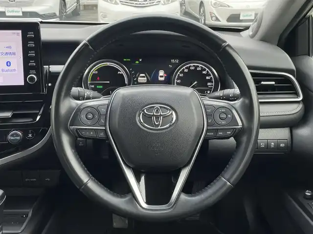 トヨタ カムリ WSレザーパッケージ 群馬県 2021(令3)年 6.8万km アティチュードブラックマイカ/プラチナホワイトパールマイカ 純正９インチナビ　/フルセグ・Ｂｌｕｅｔｏｏｔｈ・ＣＤ・ＤＶＤ　/全周囲カメラ　　/黒レザーシート/前後ドライブレコーダー　/シートヒーター　/パドルシフト　/アダプティブクルーズコントロール　/衝突軽減ブレーキ　/レーンアシスト　/ＢＳＭ/純正フロアマット