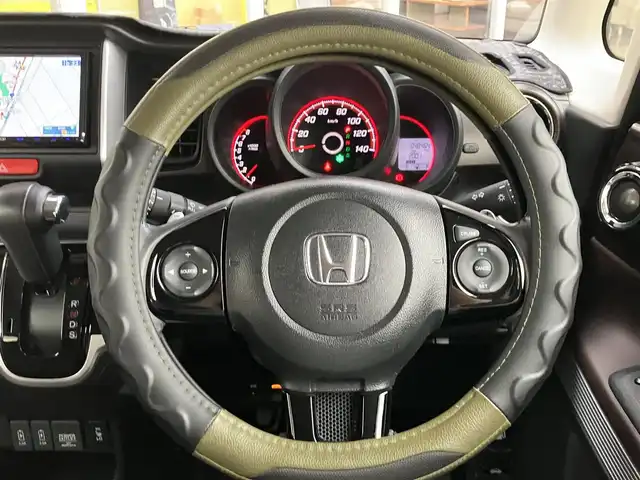 ホンダ Ｎ ＢＯＸ スラッシュ X ターボパッケージ 山口県 2016(平28)年 4.9万km アッシュグリーンメタリック 社外メモリーナビ＆/フルセグTV＆バックカメラ/フロアマット/ドアバイザー/純正HIDライト/純正15インチアルミ/スマートキー/エンジンプッシュスタート/クルーズコントロール/オートライト/パドルシフト/ステアリングヒーター/フロントシートヒーター/ビルトインETC