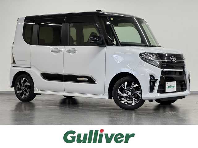 ダイハツ タント カスタム X セレクション 三重県 2020(令2)年 2万km ブラックマイカメタリック/シャイニングホワイトパール ガソリン/FF/インパネCVT/ストラーダ 7インチナビ（FM/AM/SD/iPod/TV/USB/Bluetooth/MEMORY MUSIC/CD/VTR）/バックカメラ/両側パワースライドドア（ワンタッチオープン機能/ウェルカムオープン機能/タッチ＆ゴーロック機能付）/スマートアシスト3/・衝突回避支援ブレーキ機能（対車両・対歩行者）/・衝突警報機能（対車両・対歩行者）/・ブレーキ制御付誤発進抑制機能（前方・後方）/・車線逸脱警報機能/・車線逸脱抑制制御機能/・コーナーセンサー（フロント２個／リヤ２個）/・標識認識機能（進入禁止）/装備/・ハーフレザーシート/・シートヒーター（D/N）/・オートエアコン/・オートライト/・LED ヘッドランプ＋サイドビューランプ＋フロントフォグランプ/・運転席ロングスライド機能/・ステアリングスイッチ/・充電用USBジャック（タイプA）/・プッシュスタート/・純正14inAW/・スマートキーx2