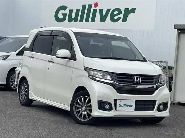 ホンダ Ｎ ＷＧＮ カスタム G ターボパッケージ 福島県 2015(平27)年 6.4万km プレミアムホワイトパール 純正SDナビ/バックカメラ/フルセグテレビ/ハーフレザーシート /純正14インチAW/LEDヘッドライト/フォグランプ/プッシュスタート/クルーズコントロール/ETC