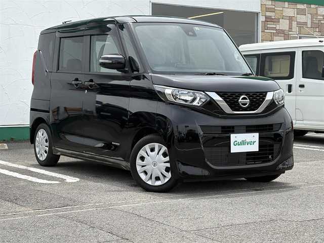 日産 ルークス X 徳島県 2023(令5)年 1.8万km ブラック 純正ディスプレイオーディオ/バック・全方位カメラ/インテリジェントルームミラー/ETC/コーナーセンサー/片側パワースライド/ハンズフリードア/スマートキー/エマージェンシーブレーキ/プッシュスタート/LEDオートライト/アイドリングストップ/Bluetooth接続/エコモード/純正ドアバイザー/純正フロアマット