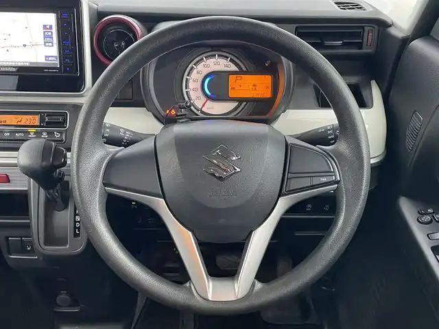 スズキ スペーシア HYBRID X 滋賀県 2018(平30)年 3.8万km オフブルーM 社外ナビ（BT/TV/CD/DVD)/両側スライドア/バックカメラ/ステアリングスイッチ/パワーモード/レーンキープ/衝突軽減ブレーキ/コーナーセンサー/シートヒーター/ＥＴＣ/ドライブレコーダー/純正フロアマット/プッシュスタート/スマートキー
