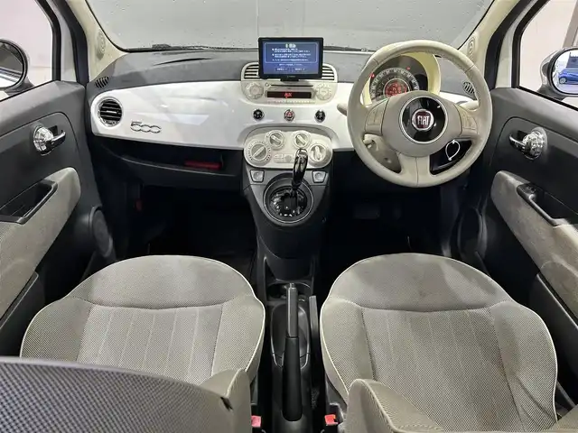 フィアット ５００ 1．2 8V ラウンジ 岐阜県 2008(平20)年 6.3万km ベージュ ガラスルーフ　/純正ホイール　/ETC　/ユピテル製ナビドラレコ機能付きTV　/純正オーディオ（CD・DVD・ラジオ）　/純正フロアマット　/リアフォグランプ　/パワーウィンドウ　/リモコンキー　/取扱説明書　/保証書　/ナビ取扱説明書