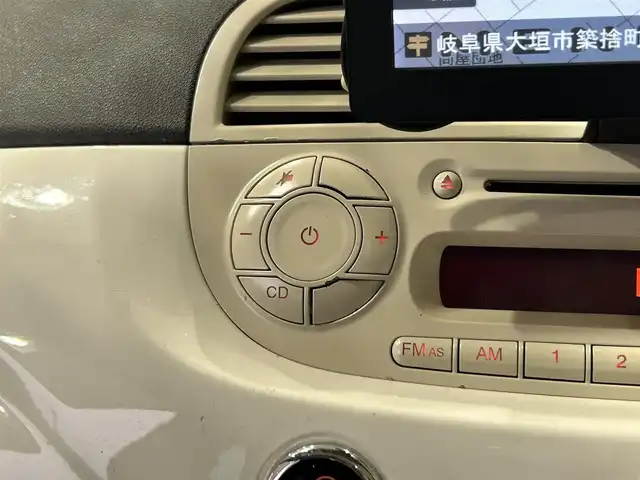 フィアット ５００ 1．2 8V ラウンジ 岐阜県 2008(平20)年 6.3万km ベージュ ガラスルーフ　/純正ホイール　/ETC　/ユピテル製ナビドラレコ機能付きTV　/純正オーディオ（CD・DVD・ラジオ）　/純正フロアマット　/リアフォグランプ　/パワーウィンドウ　/リモコンキー　/取扱説明書　/保証書　/ナビ取扱説明書