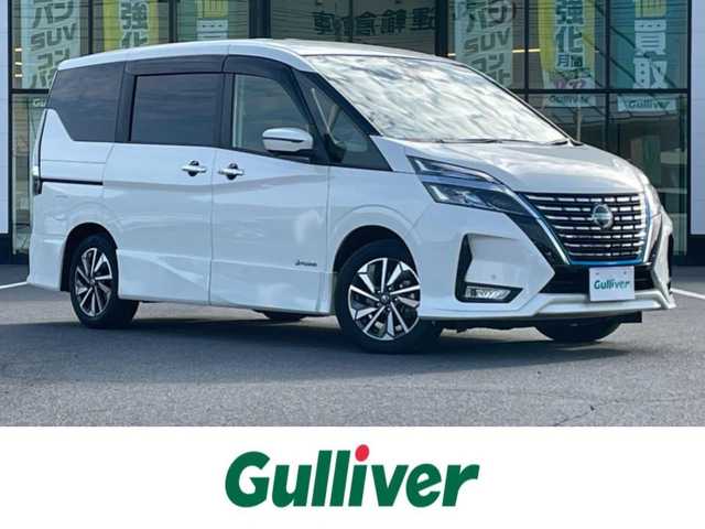 日産 セレナ e－パワー ハイウェイスター V 岡山県 2021(令3)年 3.1万km ブリリアントホワイトパール ワンオーナー/禁煙車/OP:防水シート/純正10インチナビ/　(CD/DVD/フルセグTV/Bluetooth)/純正フリップダウンモニター/デジタルインナーミラー/全方位/フロント/両サイド/バックカメラ/プロパイロット/側方支援/後側方支援(ブラインドスポットモニター)/エマージェンシーブレーキ/速度標識表示/道路標識表示/駐車支援/ふらつき警報/純正ドライブレコーダー/ETC/ハンズフリー両側パワースライドドア/革巻きステアリング/ステアリングスイッチ/純正LEDヘッドライト/フォグライト/オートライト/プッシュスタート/スマートキー/アイドリングストップ/純正アルミホイール 16インチ/ドアバイザー/ロールサンシェード/電動格納ミラー/純正フロアマット/リアプライバシーガラス/横滑防止装置/盗難防止装置/取扱説明書/新車時整備手帳（保証書）