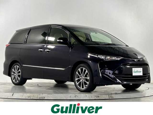 トヨタ エスティマ アエラス スマート 佐賀県 2016(平28)年 4.5万km スパークリングブラックパールクリスタルシャイン 純正9インチナビ/AM/FM/フルセグTV/Bluetooth/HDMI/純正11型後席モニター/バックカメラ/両側パワースライドドア/クルーズコントロール/前席シートヒーター/ハーフレザーシート/LEDヘッドライト/革巻きステアリング/ステアリングリモコン/コーナーセンサー/純正ドライブレコーダー/パワーウィンドウ/ダブルオートエアコン/ウィンカーミラー/ビルトインETC2.0/スマートキー/プッシュスタート