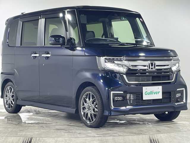 ホンダ Ｎ ＢＯＸ EX ターボ 福岡県 2023(令5)年 1万km ミッドナイトブルービームM 禁煙車純正9型SDナビ（フルセグTV/DVD/CD/BT）バックモニター純正フリップダウンモニタホンダセンシングコーナーセンサーハーフレザーシート両側パワスラETCドラレコLEDヘッドライトフォグランプスマートキー
