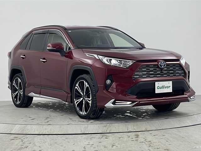 トヨタ ＲＡＶ４ ハイブリッドG 熊本県 2021(令3)年 3.7万km センシュアルレッドマイカ 禁煙車　/モデリスタエアロフル　/純正ナビ　/周囲カメラ　/ビルトインＥＴＣ　/前後クリアランスソナー　/パワーバックドア　/前席シートヒーター　/ステアリングヒーター　/レーダークルーズコントロール/衝突軽減ブレーキ/レーンキープアシスト/ブラインドスポットモニター/横滑り防止/前後クリアランスソナー/純正フロアマット/モデリスタ20インチAW/オートライト/オートマチックハイビーム/LEDヘッドライト/フォグライト/スマートキー/プッシュスタート