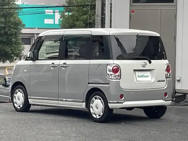 ダイハツ ムーヴ キャンバス G メイクアップ リミテッド　SAⅢ 宮城県 2019(令1)年 6.4万km パールホワイトⅢ/スムースグレーマイカメタリック 2トーン 4WD/社外ＳＤナビ/（ＦＭ／ＡＭ／ＣＤ／Ｂｌｕｅｔｏｏｔｈ）　/ワンセグテレビ　/衝突被害軽減装置　/全方位カメラ/バックカメラ/両側パワースライドドア　/アイドリングストップ　/横滑り防止装置　/オートマチックハイビーム/オートライト/LEDライト/ドライブレコーダー（前方）/スマートキー/プッシュスタート/ＥＴＣ/エンジンスターター/スタッドレス社外AW/（155/65R14/7mm）