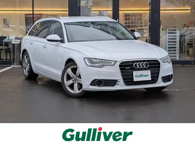 アウディ Ａ６ アバント 2．8 FSI クワトロ 福井県 2014(平26)年 7.3万km 白 ４WD/純正SDナビ/AM/FM/フルセグ/BT/バックカメラ/後席フリップダウンモニター/BOSEサウンドシステム/クルーズコントロール/横滑り防止装置/前後コーナーセンサー/アイドリングストップ/盗難防止装置/ビルトインETC/前席シートヒーター/前席パワーシート/シートメモリー/本革シート/パワーバックドア/純正フロアマット/純正18インチAW/キセノンヘッドライト/Rフォグ/スマートキー