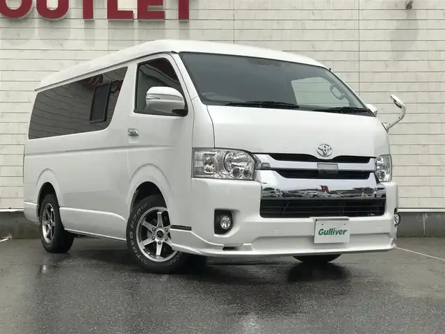 トヨタ ハイエース GL 富山県 2018(平30)年 3.6万km ホワイトパールクリスタルシャイン 〇社外ナビ/〇フルセグTV/〇バックカメラ/〇パワースライドドア（片側）/〇ETC/〇ドライブレコーダー/〇セーフティセンス/〇プリクラッシュセーフティシステム/〇レーンディパーチャーアラート/〇オートマチックハイビーム/〇社外１６インチAW/〇オートライト/〇フォグランプ/〇オートエアコン/リアクーラー/リアヒーター/〇アームレスト付きベンチシート（2列目/3列目）/〇スペースアップシート（4列目）/〇スマートエントリー/スタートシステム/〇禁煙車