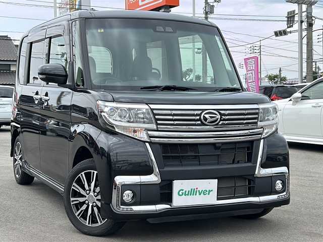 ダイハツ タント カスタム X トップED SA Ⅲ 山口県 2018(平30)年 4.9万km ブラックマイカメタリック 純正7インチSDナビ/フルセグテレビ/左側パワースライドドア/スマートアシスト/バックカメラ/ヒートシーター/アイドリングストップ/コーナーセンサー/純正フロアマット/LEDヘッドライト