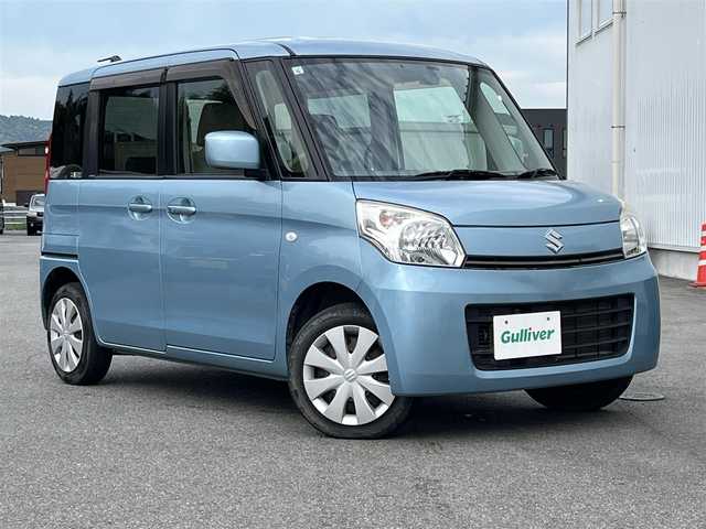 スズキ スペーシア X 奈良県 2015(平27)年 7.1万km フィズブルーパールメタリック 社外ナビ(ワンセグTV/CD/AM・FM)/ETC/片側パワースライドドア/前方ドラレコ/アイドリングストップ機能/プッシュスタート/スペアキー/ドアバイザー/社外フロアマット
