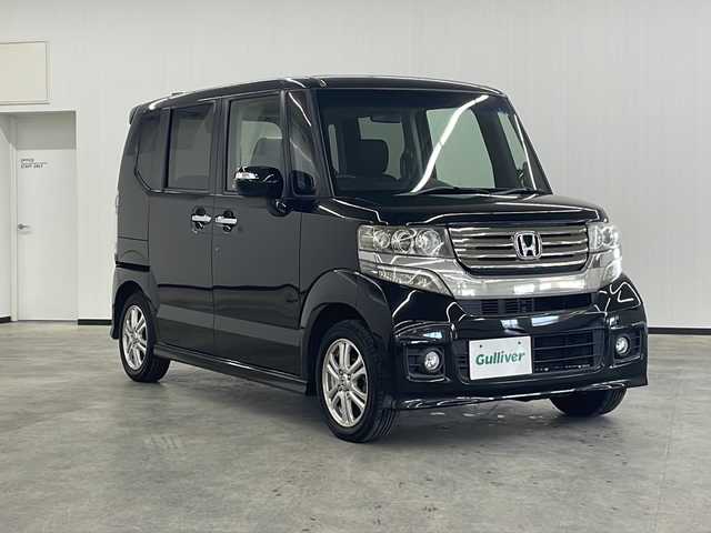 ホンダ Ｎ ＢＯＸ カスタム G Lパッケージ 長崎県 2012(平24)年 12.1万km クリスタルブラックパール 禁煙車/オートライト/片側パワースライドドア/スマートキー/プッシュスタート/14インチ純正AW/チップアップシート/取説