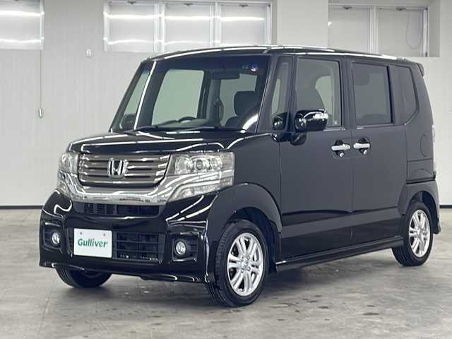 ホンダ Ｎ ＢＯＸ カスタム G Lパッケージ 長崎県 2012(平24)年 12.1万km クリスタルブラックパール 禁煙車/オートライト/片側パワースライドドア/スマートキー/プッシュスタート/14インチ純正AW/チップアップシート/取説