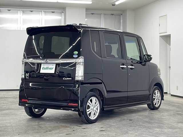 ホンダ Ｎ ＢＯＸ カスタム G Lパッケージ 長崎県 2012(平24)年 12.1万km クリスタルブラックパール 禁煙車/オートライト/片側パワースライドドア/スマートキー/プッシュスタート/14インチ純正AW/チップアップシート/取説