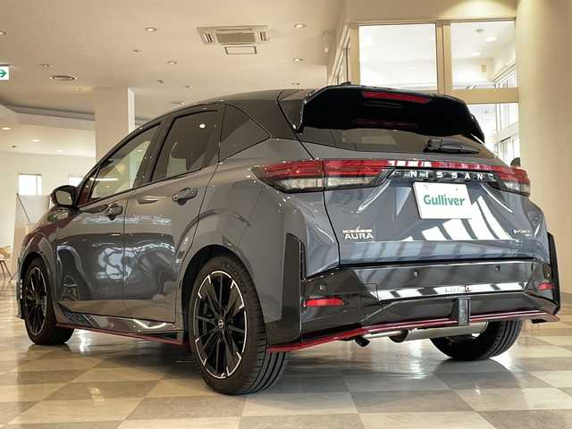 日産 オーラ ニスモ チューンド e－パワー 4WD 福井県 2025(令7)年 0.2万km グレーⅡ カラーコード:XLV/純正ナビ/フルセグ/HDMI/プロパイロット/BOSEサウンド/ブラインドスポットモニター/置くだけ充電/ETC2.0/前席シートヒーター/ステアリングヒーター/デジタルインナーミラー/スマートキー/プッシュスタート/スペアキー