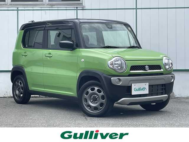 スズキ ハスラー G 山梨県 2016(平28)年 0.3万km ポジティブグリーンメタリック/ブラック2トーン 社外SDナビ(MDV-D403)/CD/DVD/BT/SD/TV/ETC/前席シートヒーター/衝突被害軽減システム/レーンキープアシスト/サイドバイザー/スマートキー/スペアキー1本/保証書