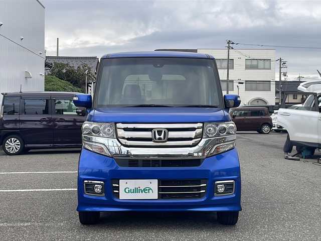 ホンダ Ｎ ＢＯＸ カスタム G ターボ Lパッケージ 福井県 2016(平28)年 6.3万km ブリリアントスポーティブルーメタリック2トーン 登録時走行距離62108ｋｍ/ワンオーナー/ナビ装着スペシャルパッケージ/あんしんパッケージ/社外HDDナビゲーション/（CD/DVD/BT）/フルセグテレビ/バックカメラ/シティーブレーキアクティブシステム/クルーズコントロール/純正15インチアルミホイール/両側電動スライドドア/ターボ/HIDヘッドライト/LEDフォルランプ/パドルシフト/ハーフレザーシート/ETC(ビルトイン)/オートライト/オートリトラミラー/ステアリングリモコン/スマートキー/プッシュスタート/保証書/取扱説明書