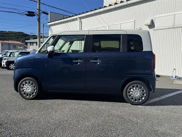 スズキ ワゴンＲ スマイル HYBRID X 静岡県 2022(令4)年 3.4万km インディゴブルーメタリック/ホワイト2トーン 純正SDナビ（CN-RZ875)/・Bluetooth・フルセグTV・CD・DVD/・FM/AMラジオ・USB・iPod/全方位モニター/ETC/両側パワースライドドア/スズキセーフティサポート/・デュアルカメラブレーキサポート/・誤発進抑制機能・車線逸脱警報機能/・ふらつき警報機能・ハイビームアシスト/・先行車発進お知らせ機能/・アダプティブクルーズコントロール/・標識認識機能/・後退時ブレーキサポート/・後方誤発進抑制機能/・リヤパーキングセンサー/D席シートヒーター/ステアリングスイッチ/革調シートカバー/スマートキー（スペア有り）/プッシュスタート/LEDヘッドライト/LEDフォグランプ/ウィンカーミラー/取説・保証書