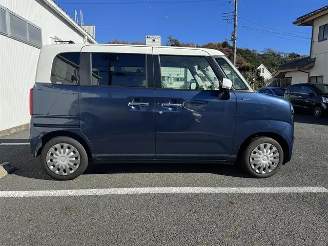 スズキ ワゴンＲ スマイル HYBRID X 静岡県 2022(令4)年 3.4万km インディゴブルーメタリック/ホワイト2トーン 純正SDナビ（CN-RZ875)/・Bluetooth・フルセグTV・CD・DVD/・FM/AMラジオ・USB・iPod/全方位モニター/ETC/両側パワースライドドア/スズキセーフティサポート/・デュアルカメラブレーキサポート/・誤発進抑制機能・車線逸脱警報機能/・ふらつき警報機能・ハイビームアシスト/・先行車発進お知らせ機能/・アダプティブクルーズコントロール/・標識認識機能/・後退時ブレーキサポート/・後方誤発進抑制機能/・リヤパーキングセンサー/D席シートヒーター/ステアリングスイッチ/革調シートカバー/スマートキー（スペア有り）/プッシュスタート/LEDヘッドライト/LEDフォグランプ/ウィンカーミラー/取説・保証書