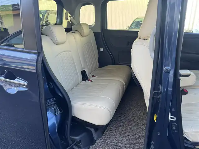 スズキ ワゴンＲ スマイル HYBRID X 静岡県 2022(令4)年 3.4万km インディゴブルーメタリック/ホワイト2トーン 純正SDナビ（CN-RZ875)/・Bluetooth・フルセグTV・CD・DVD/・FM/AMラジオ・USB・iPod/全方位モニター/ETC/両側パワースライドドア/スズキセーフティサポート/・デュアルカメラブレーキサポート/・誤発進抑制機能・車線逸脱警報機能/・ふらつき警報機能・ハイビームアシスト/・先行車発進お知らせ機能/・アダプティブクルーズコントロール/・標識認識機能/・後退時ブレーキサポート/・後方誤発進抑制機能/・リヤパーキングセンサー/D席シートヒーター/ステアリングスイッチ/革調シートカバー/スマートキー（スペア有り）/プッシュスタート/LEDヘッドライト/LEDフォグランプ/ウィンカーミラー/取説・保証書