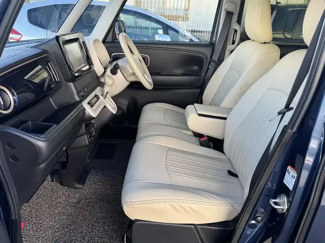 スズキ ワゴンＲ スマイル HYBRID X 静岡県 2022(令4)年 3.4万km インディゴブルーメタリック/ホワイト2トーン 純正SDナビ（CN-RZ875)/・Bluetooth・フルセグTV・CD・DVD/・FM/AMラジオ・USB・iPod/全方位モニター/ETC/両側パワースライドドア/スズキセーフティサポート/・デュアルカメラブレーキサポート/・誤発進抑制機能・車線逸脱警報機能/・ふらつき警報機能・ハイビームアシスト/・先行車発進お知らせ機能/・アダプティブクルーズコントロール/・標識認識機能/・後退時ブレーキサポート/・後方誤発進抑制機能/・リヤパーキングセンサー/D席シートヒーター/ステアリングスイッチ/革調シートカバー/スマートキー（スペア有り）/プッシュスタート/LEDヘッドライト/LEDフォグランプ/ウィンカーミラー/取説・保証書