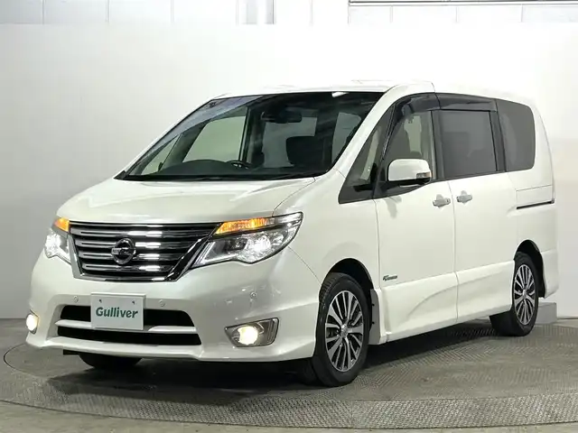 日産 セレナ ハイウェイS S HV Aセーフ 大阪府 2014(平26)年 7.8万km ブリリアントホワイトパール 純正ナビ(フルセグ/DVD再生/Bluetooth) 360カメラ 後席モニター ETC 衝突軽減 クルコン レーンアシスト 両側パワースライドドア リアオートエアコン オートライト Pスタート