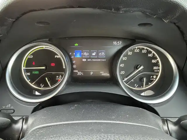 トヨタ カムリ X 鳥取県 2019(令1)年 6.9万km アティチュードブラックマイカ 社外ディスプレイオーディオ／ＢＴ/バックカメラ/ビルトインＥＴＣ/トヨタセーフティセンス/レーダークルーズコントロール/レーンキープアシスト/LEDヘットライト/LEDフォグライト/純正ＯＰ１７インチアルミ/プッシュエンジンスタート/電動パーキングブレーキ/フロアマット/ドアバイザー