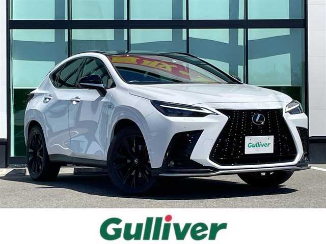 レクサス ＮＸ 350h Fスポーツ 新潟県 2023(令5)年 1.9万km ホワイトノーヴァガラスフレーク パノラマルーフ/三眼LEDヘッドライト/オレンジキャリパー/純正14インチナビ/パノラミックビューモニター/デジタルインナーミラー/プリクラッシュセーフティー/ブラインドスポットモニター/クリアランスソナー/パドルシフト/パワーバックドア/パワーシート/ポジションメモリー/ビルトインETC/純正ドライブレコーダー/オートライト/オートマチックハイビーム