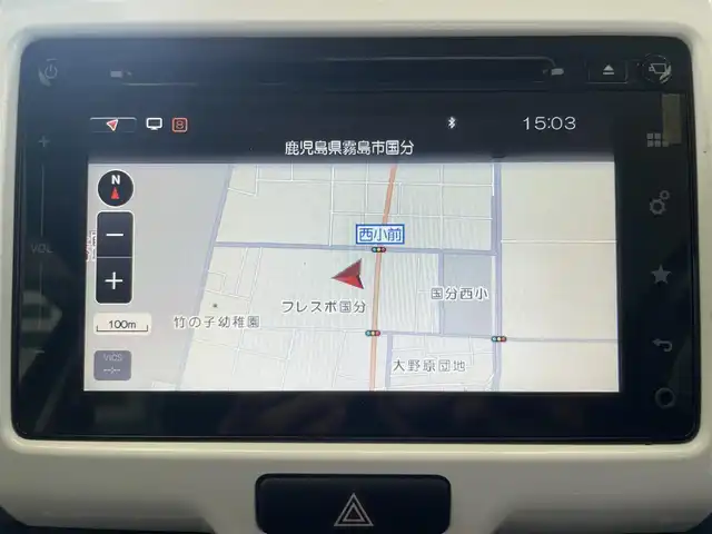 スズキ ハスラー X 鹿児島県 2017(平29)年 6.7万km フェニックスレッドパール/ブルーイッシュブラックパール 禁煙　/純正ナビ　/全方位カメラ　/デュアルカメラブレーキサポート　/車線逸脱警報　/横滑り防止機能　/前席シートヒーター　/LEDヘッドライト　/オートライト　/フロアマット　/純正アルミホイール　/純正ドアバイザー