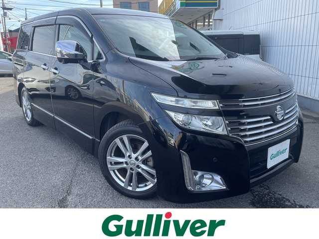 日産 エルグランド 250ハイウェイスター 神奈川県 2011(平23)年 3.7万km 黒 ワンオーナー/プッシュスタート/スマートキー2本/前後だライブレコーダー/ビルトインETC/Bluetooth接続/コーナーセンサー/アラウンドビューモニター/両側パワースライドドア/横滑り防止装置/フリップダウンモニター/オートライト/フォグライト/オットマン/USB端子/電動格納ミラー/AM/FM/地デジTV