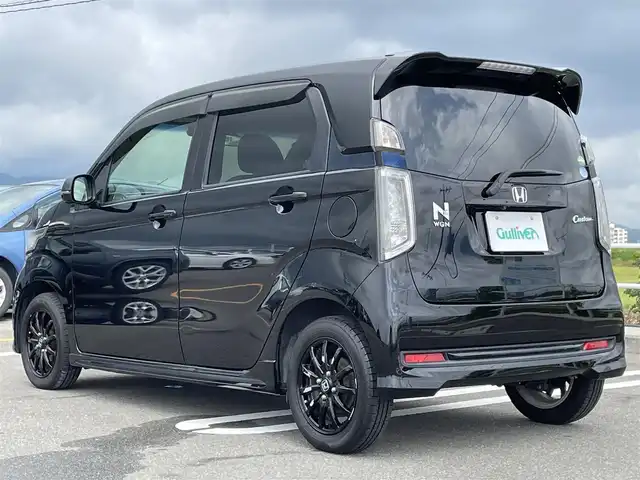 ホンダ Ｎ ＷＧＮ 佐賀県 2019(令1)年 9.1万km クリスタルブラックパール 社外SDナビゲーション/・フルセグTV/CD/DVD/SD/Bluetooth/バックカメラ/ビルトインETC/前方ドライブレコーダー/ハーフレザーシート/DN席シートヒーター/ISOFIX対応/革巻きステアリング/ステアリングリモコン/純正14インチアルミホイール/純正キセノンヘッドライト/純正フォグランプ/ドアバイザ―/新車保証書/取扱説明書/スペアキー１本/クルーズコントロール/シティブレーキアクティブシステム