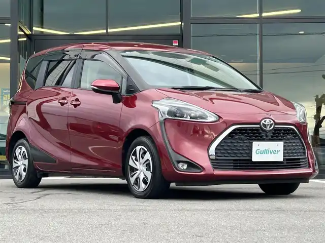 トヨタ シエンタ G クエロ 愛媛県 2019(令1)年 3.8万km センシュアルレッドマイカ 純正ナビ（Bluetooth/フルセグTV）/パノラミックビューモニター/トヨタセーフティセンス/ステアリングリモコン/両側パワースライドドア/ハーフレザーシート/ETC/前後ドライブレコーダー/クリアランスソナー/3列シート/LEDヘッドライト/オートマチックハイビーム/スマートキー×２