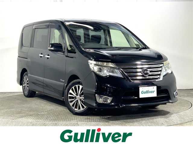 日産 セレナ ハイウェイS G S HV Aセーフ 大阪府 2014(平26)年 6.7万km ダイヤモンドブラック 純正ナビ(フルセグ/DVD再生/Bluetooth) 360カメラ ETC 両側パワースライドドア 衝突軽減 クルコン クリアランスソナー レーンアシスト リアオートエアコン オートライト 禁煙車