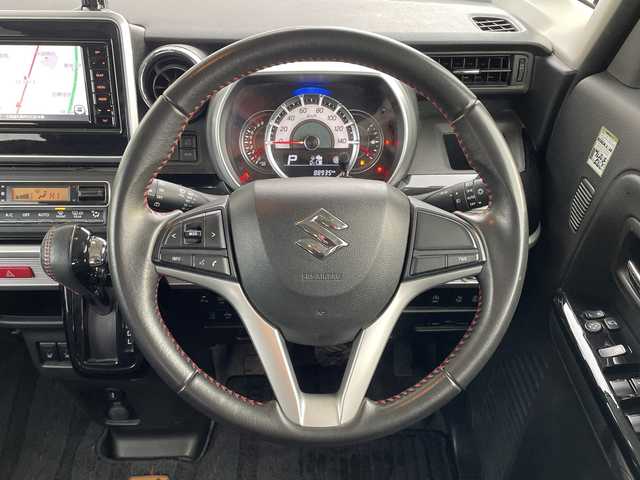 スズキ スペーシア カスタム HYBRID XS 道央・札幌 2020(令2)年 8.9万km ブルーイッシュブラックパール3 ・ワンオーナー/・4WD/・純正SDナビ/・CD/DVD/SD/フルセグTV/・Bluetooth接続/・スズキセーフティサポート/・衝突被害軽減ブレーキ/・レーンキープアシスト/・ヘッドアップディスプレイ/・LEDオートライト/・ハイビームアシスト/・アラウンドビューモニター/・両側パワースライドドア/・ハーフレザーシート/・前席シートヒーター/・ステアリングスイッチ/・ビルトインETC/・リアドアウィンドウサンシェード/・純正フロアマット/・積込夏タイヤ社外AWセット/165/55/R15　24年製/・社外エンジンスターター/・前方ドライブレコーダー/・スマートキー/・保証書/取扱説明書