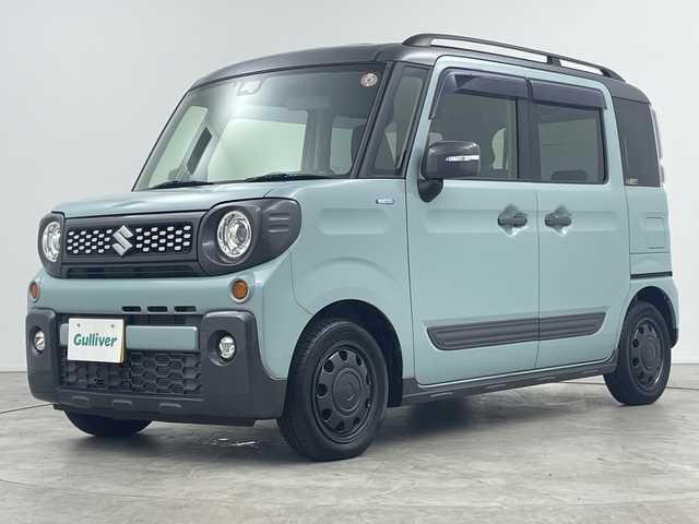 スズキ スペーシア ギア HYBRID XZ 三重県 2019(平31)年 2万km オフブルーメタリック/ガンメタリック2トーンルーフ 社外ナビ/（Bluetooth/フルセグTV/iPod)　/衝突軽減ブレーキ　/車線逸脱システム/両側電動スライドドア　/シートヒーター　/ＬＥＤヘッドライト　/ＥＴＣ　/パーキングセンサー　/オートハイビーム　/ルーフレール