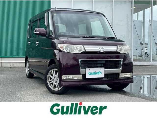 ダイハツ タント カスタム X リミテッド 福岡県 2010(平22)年 10.6万km ミスティックレッドクリスタルメタリック 盗難防止装置/ドラレコ/ポータブルナビ/ワンセグTV/CD/ETC/社外フロアマット/純正AW/LEDライト/エアバック/片側パワーウィンドウ