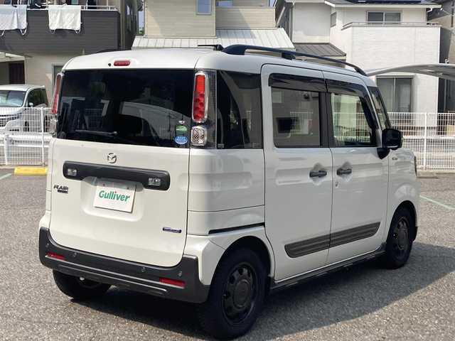 マツダ フレアワゴンタフスタイル ハイブリッドXT 兵庫県 2019(令1)年 5.9万km ピュアホワイトP 8インチメモリーナビ/フルセグTV/CD/DVD/Bluetooth/SD/FM/AM/全方位モニター/ビルトインETC/衝突被害軽減ブレーキ/車線逸脱警報/ヘッドアップディスプレイ/クルーズコントロール/パドルシフト/LEDヘッドライト/フォグランプ/オートライト/D/N シートヒーター/パドルシフト/リア クリアランスソナー/ドアバイザー/フロアマット/ISOFIX/スペアキー1本/新車時保証書/取扱説明書