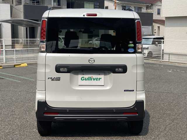 マツダ フレアワゴンタフスタイル ハイブリッドXT 兵庫県 2019(令1)年 5.9万km ピュアホワイトP 8インチメモリーナビ/フルセグTV/CD/DVD/Bluetooth/SD/FM/AM/全方位モニター/ビルトインETC/衝突被害軽減ブレーキ/車線逸脱警報/ヘッドアップディスプレイ/クルーズコントロール/パドルシフト/LEDヘッドライト/フォグランプ/オートライト/D/N シートヒーター/パドルシフト/リア クリアランスソナー/ドアバイザー/フロアマット/ISOFIX/スペアキー1本/新車時保証書/取扱説明書